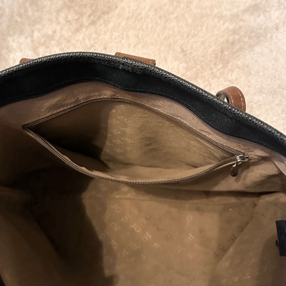 Jack Georges Pebbled Leather Black Laptop Tote Bag - Picture 11 of 15